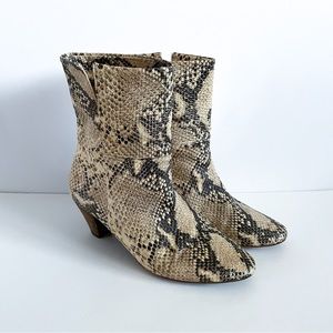 Free People Faux Snakeskin Leather Ankle Boots